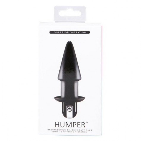 Черный конический анальный вибратор HUMPER 3.5INCH VIBRATOR