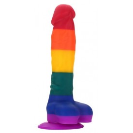 Разноцветный фаллоимитатор-реалистик COLOURFUL DILDO - 21,5 см.