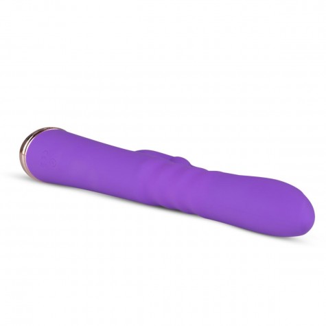 Фиолетовый вибратор-кролик The Queen Thrusting Vibrator - 29 см.