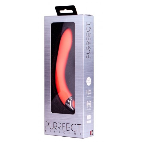 Оранжевый гладкий G-вибратор из силикона PURRFECT SILICONE G-SPOT VIBRATOR - 17,7 см.