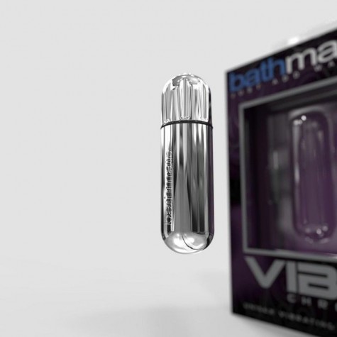 Серебристая перезаряжаемая вибропуля Bathmate Vibrating Bullet Vibe Chrome